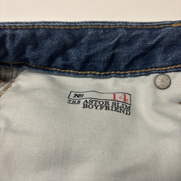 Ralph Lauren Boyfriend Jeans Girls Astor Slim Patched Blue Youth Size 14 - Picture 6 of 12